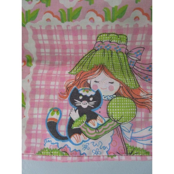 Katies Patchwork Girls Pillowcase Vintage 1970s Sears Girls Bedding Faded GUC - Picture 6 of 12